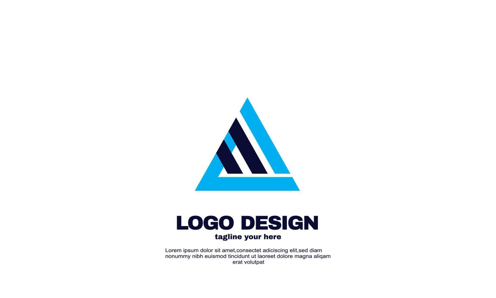 idée créative géniale meilleur modèle de logo d'entreprise coloré mignon couleur bleu marine vecteur