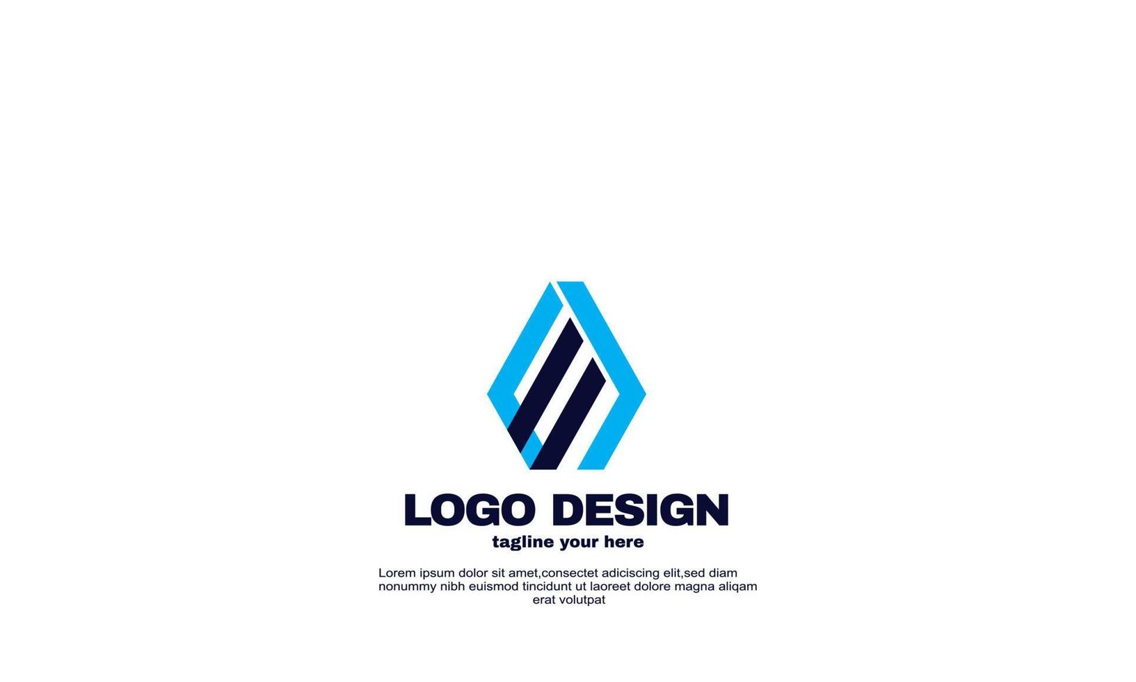 Idée créative abstraite meilleur élégant coloré entreprise entreprise logo design vecteur couleur bleu marine