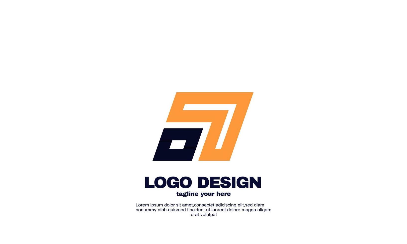 stock abstrait inspiration créative meilleur logo puissant entreprise géométrique et création de logo d'entreprise vecteur