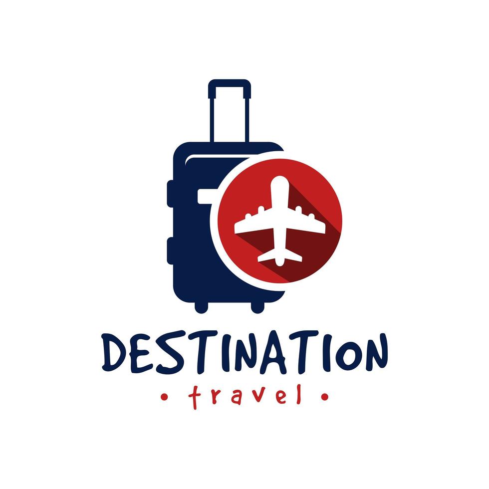 logo de valise de transport de voyage de vacances vecteur