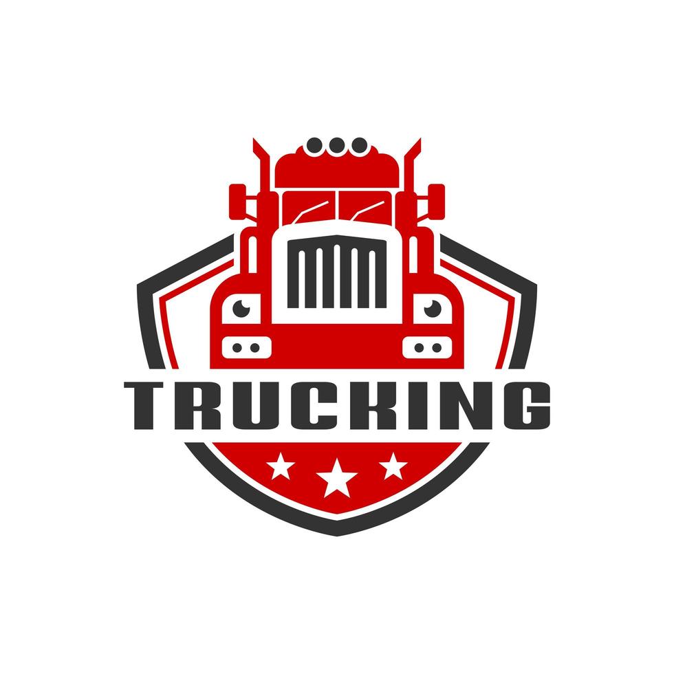 logo de bouclier de camion de transport vecteur