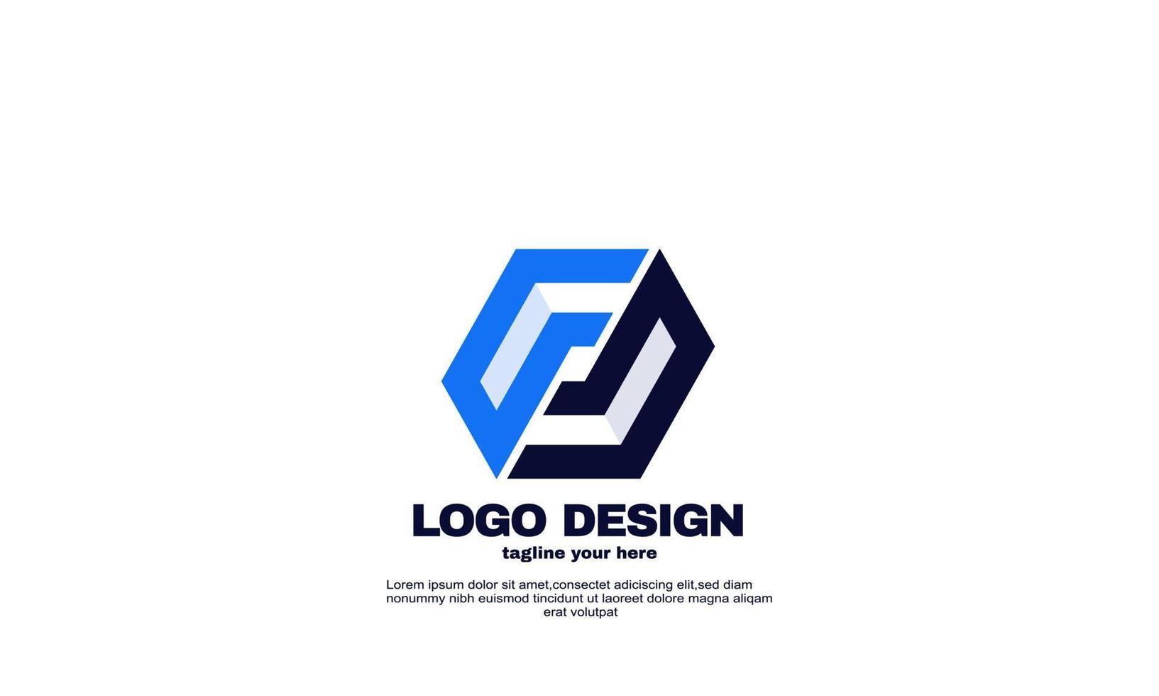 modèle de conception de logo d'entreprise moderne d'inspiration de couleur bleu marine abstrait stock vecteur