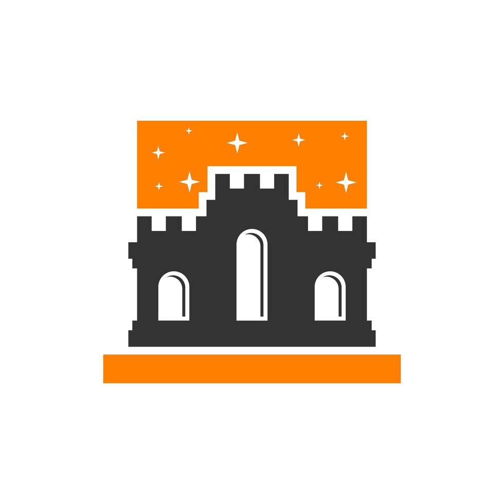 création de logo de mur de château vecteur