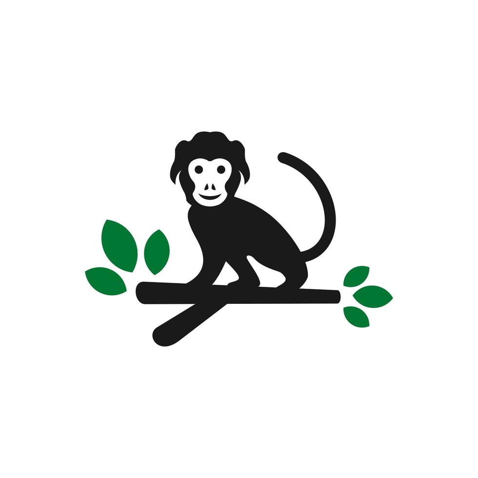 création de logo de jungle de singe vecteur