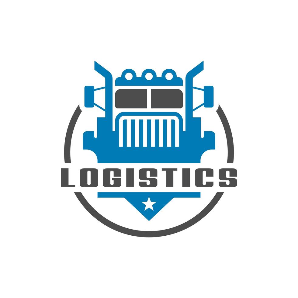 logo de bouclier de camion logistique vecteur
