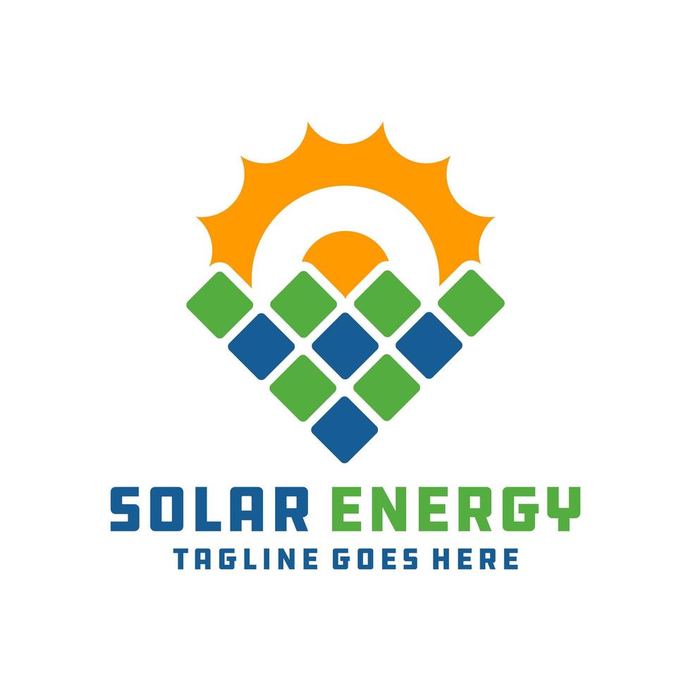 logo renouvelable de centrale solaire vecteur