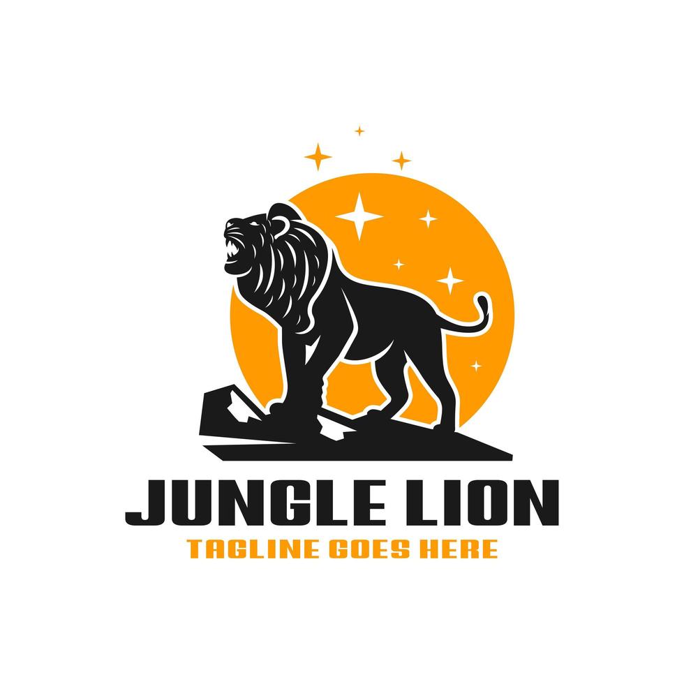 logo illustration de lion de la jungle vecteur