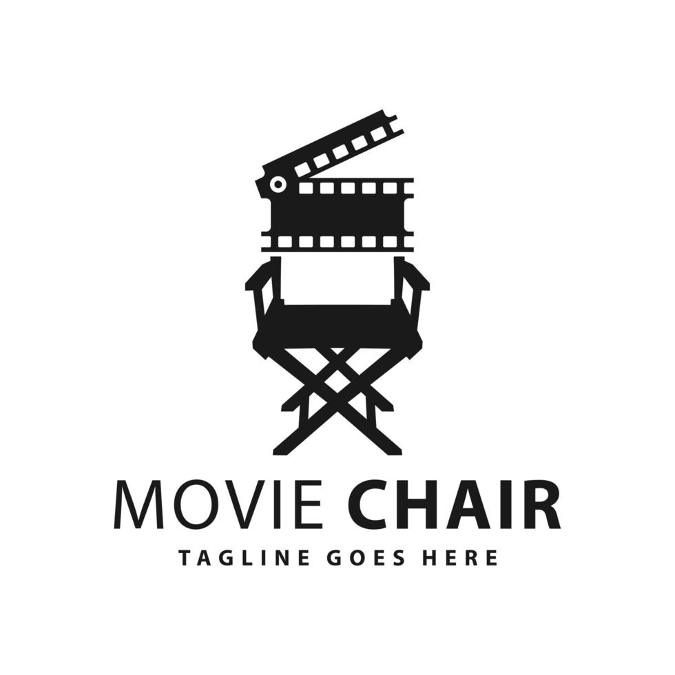 création de logo d'illustration de chaise de film vecteur