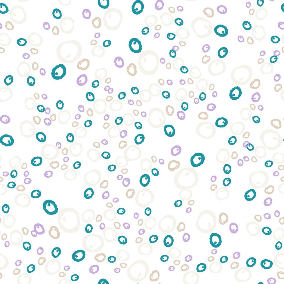 abstrait dessiné à la main. modèle sans couture de vecteur dans le style doodle. cercles roses, beiges, verts sur fond blanc. idéal pour le tissu, les textiles de maison.