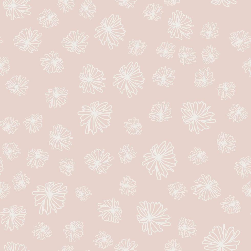 fond floral dessiné à la main. modèle sans couture de vecteur dans le style doodle. fleurs claires sur fond beige. idéal pour le tissu, les textiles de maison.