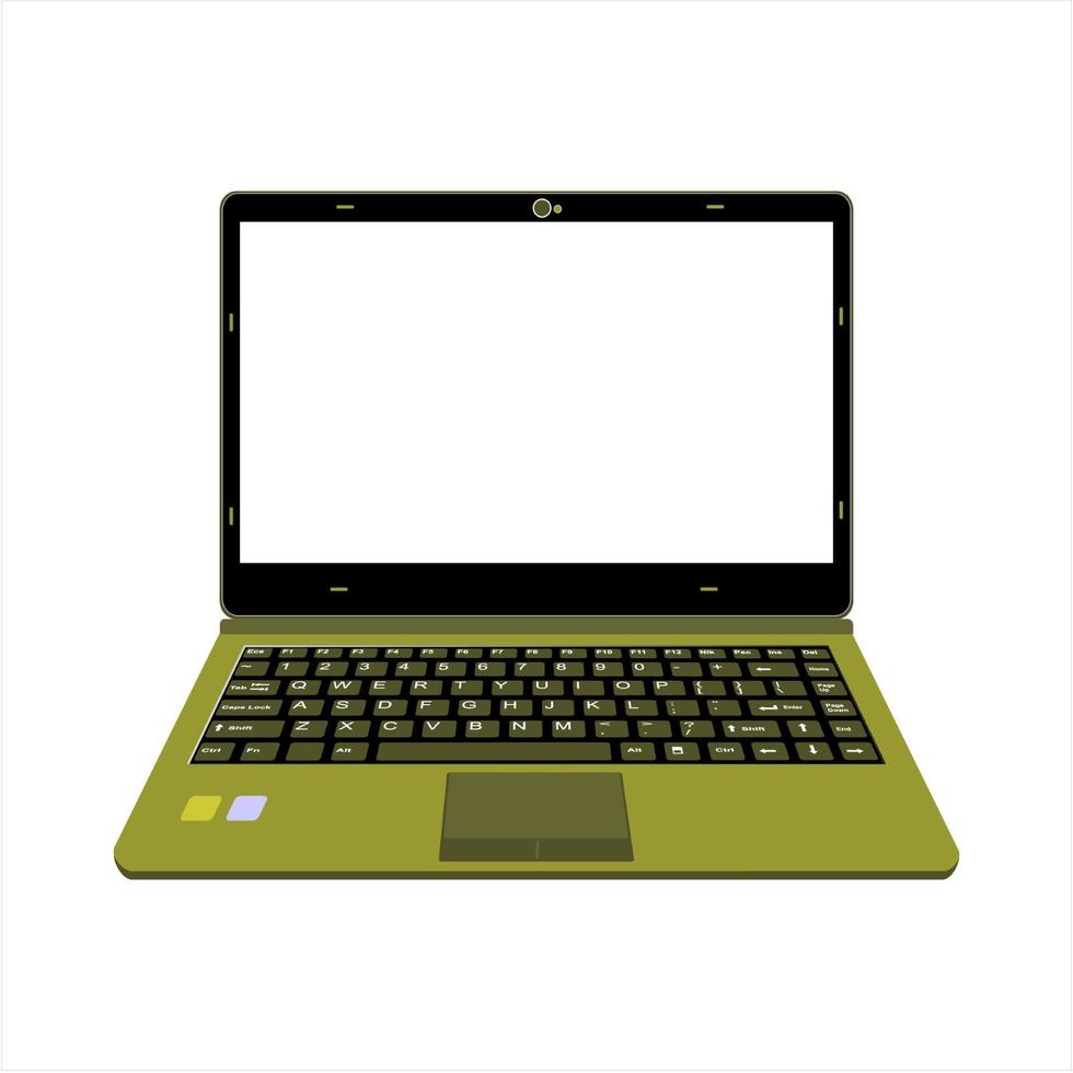 illustration vectorielle d'ordinateur portable réaliste en couleur jaune et verte vecteur