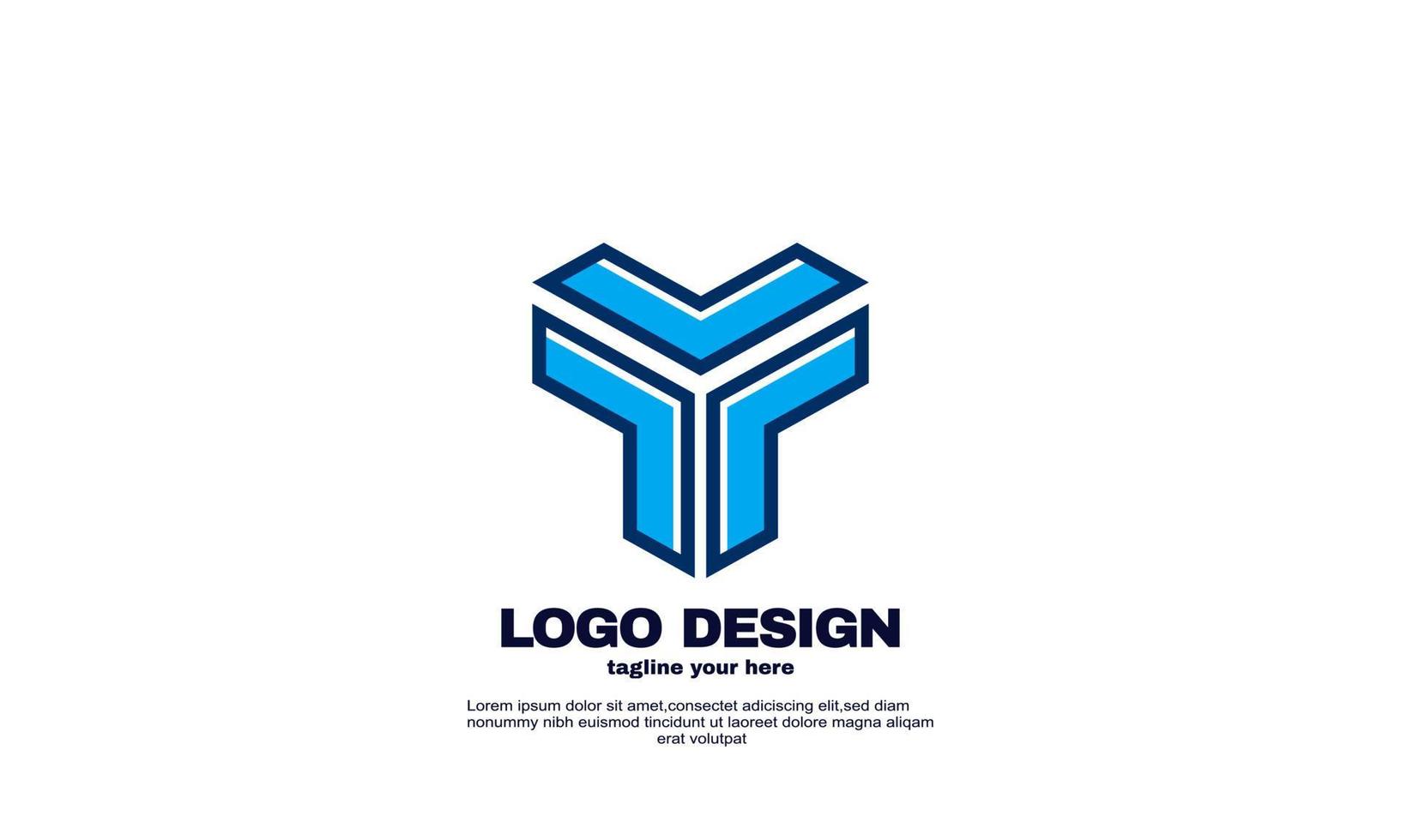 vecteur de stock abstrait créatif bleu inspiration logo géométrique vecteur de conception moderne