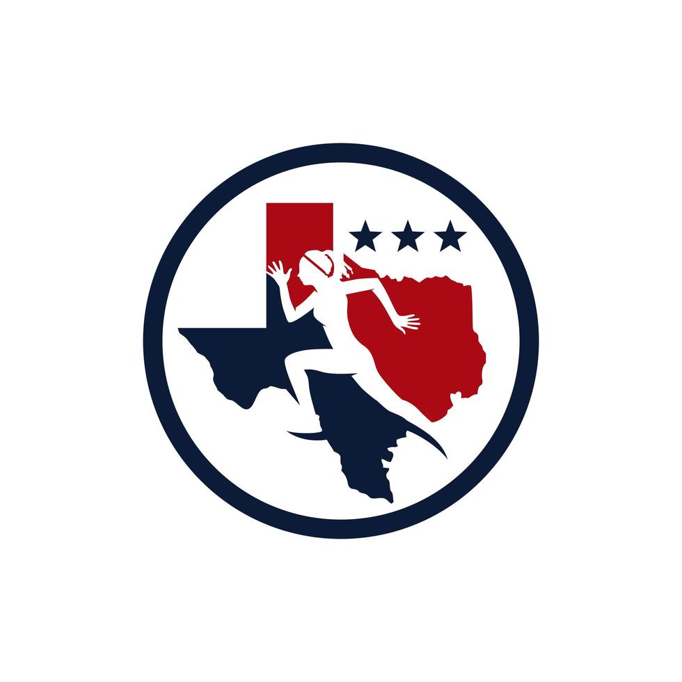 logo de sport de course de marathon au texas vecteur