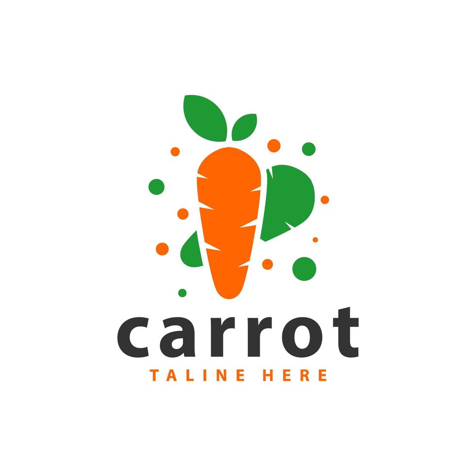logo d'illustration de légume carotte vecteur