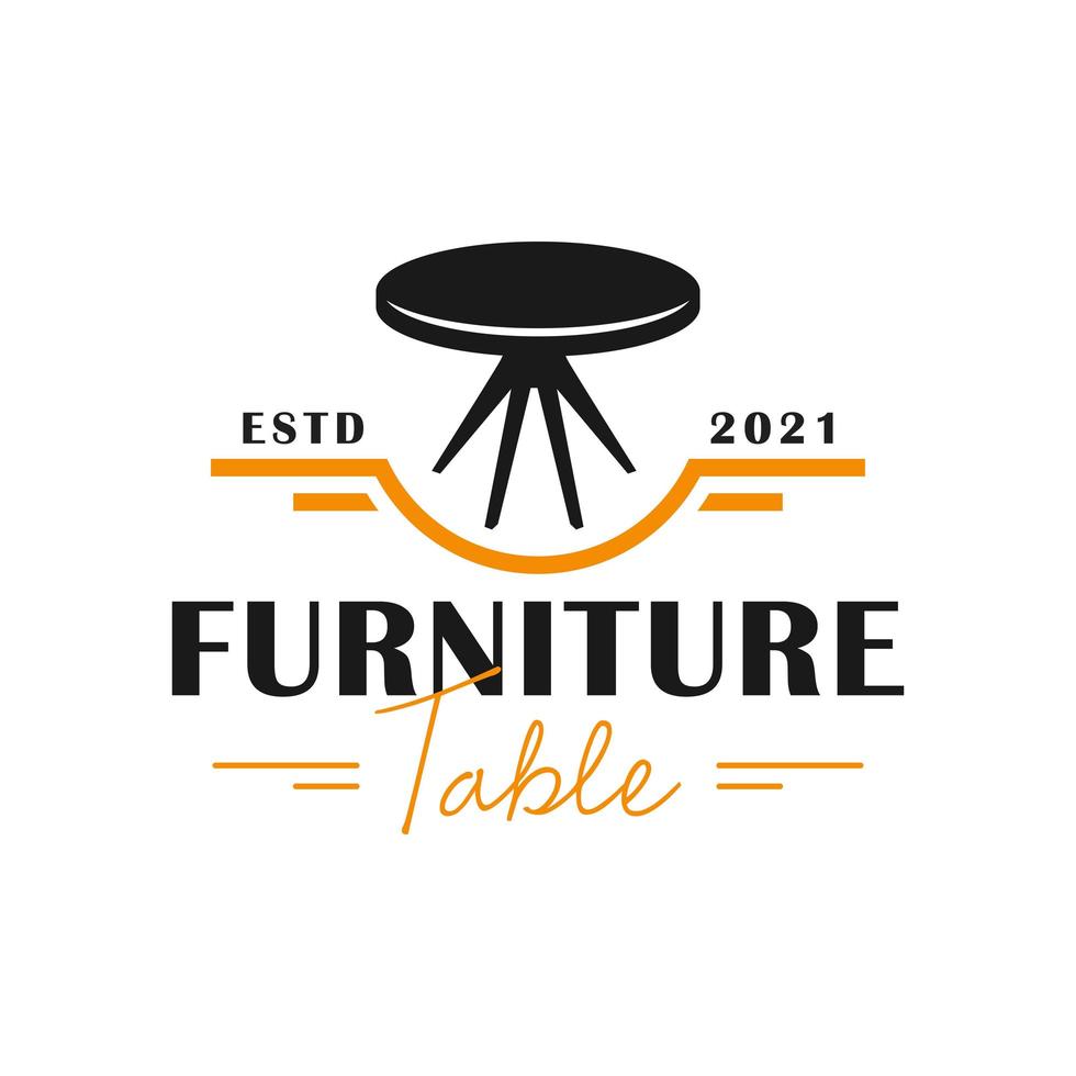 table et chaise meubles illustration logo vecteur