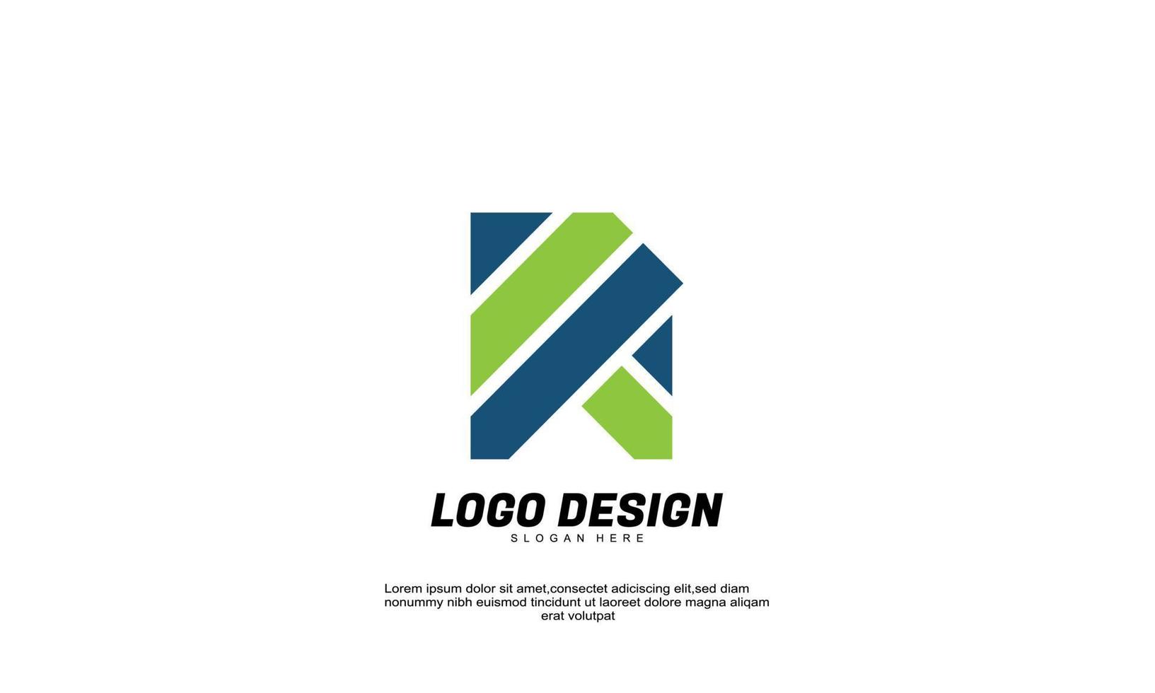 logo d'inspiration créative abstraite stock pour le rectangle de l'entreprise et le vecteur de conception de style plat de ligne