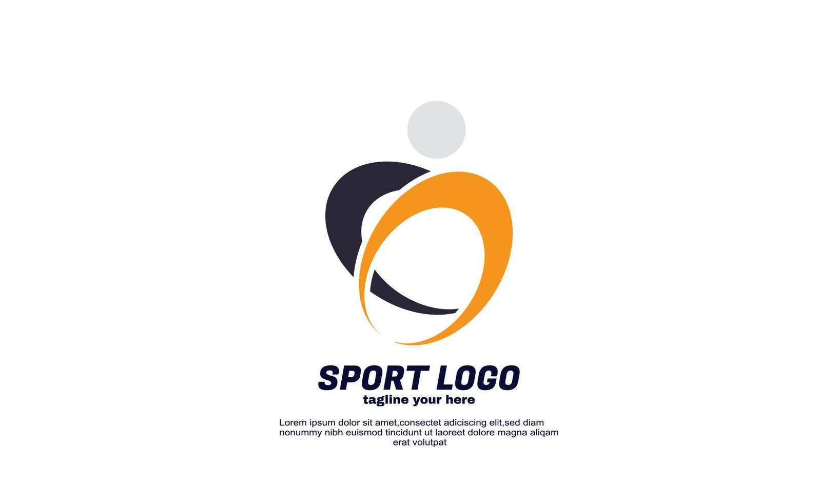 illustration stock abstrait inspiration créative sport logo design silhouette action symbole vecteur