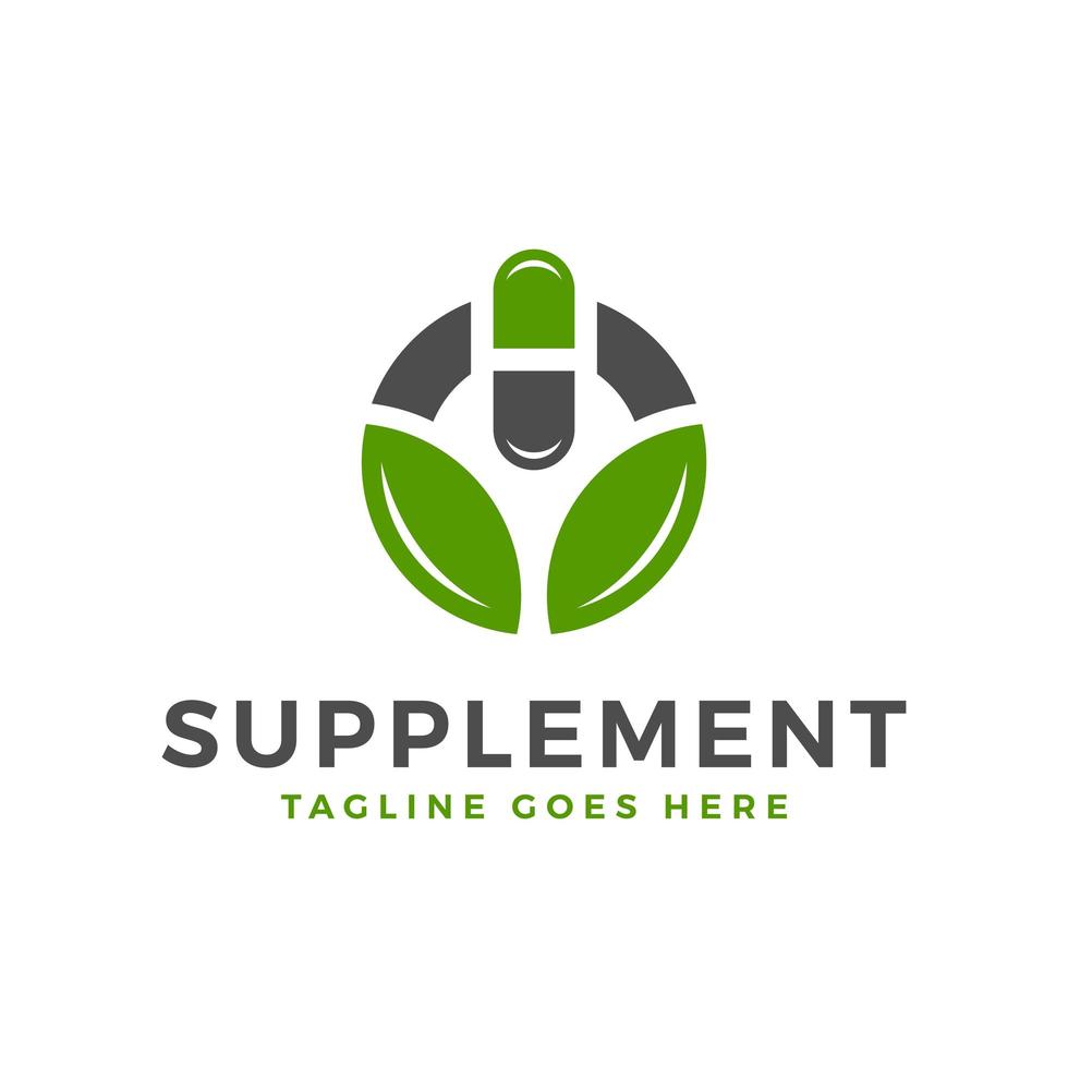 logo d'illustration d'inspiration de supplément de vitamine vecteur