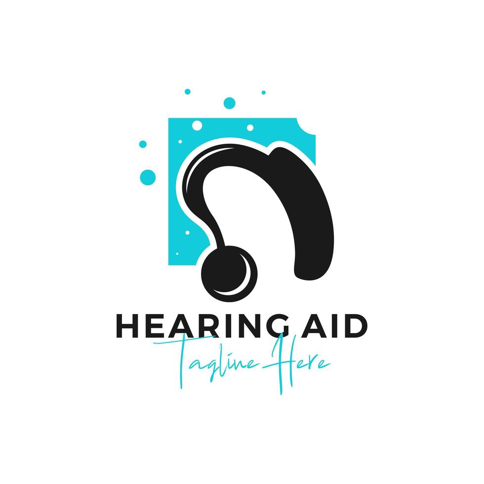 conception de logo d'illustration d'inspiration d'aide auditive vecteur