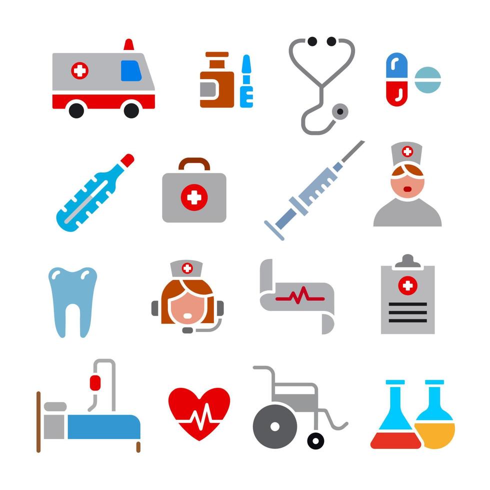 icônes de médecine et de pharmacie vecteur
