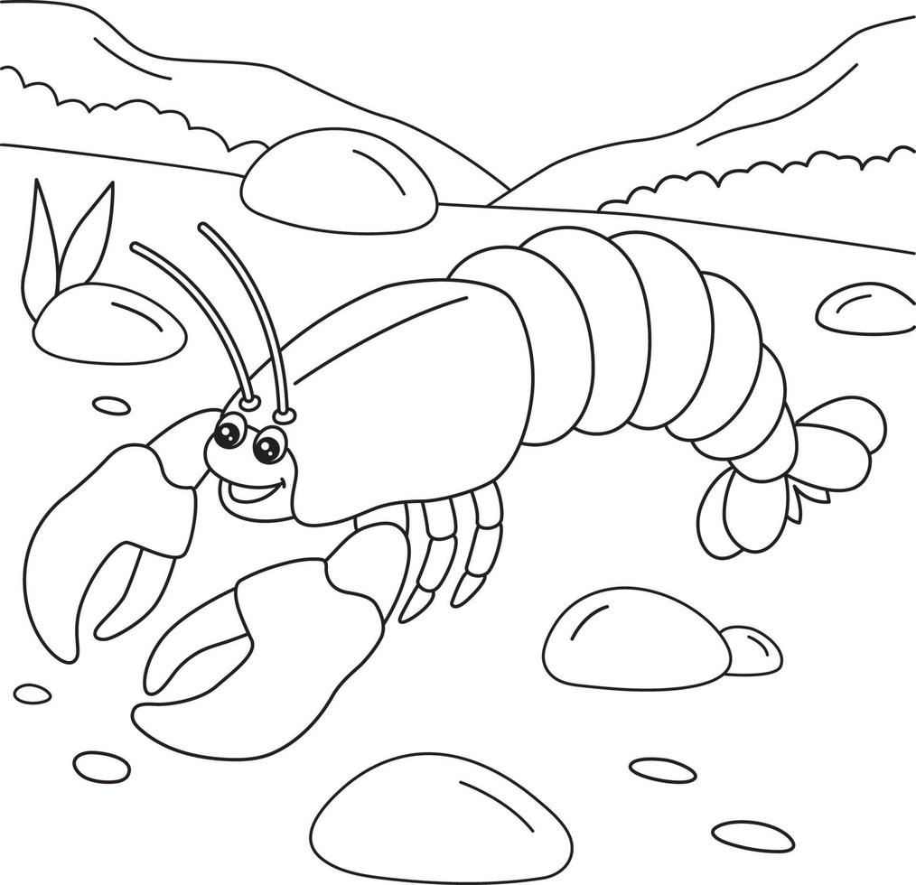 coloriage de homard pour les enfants vecteur