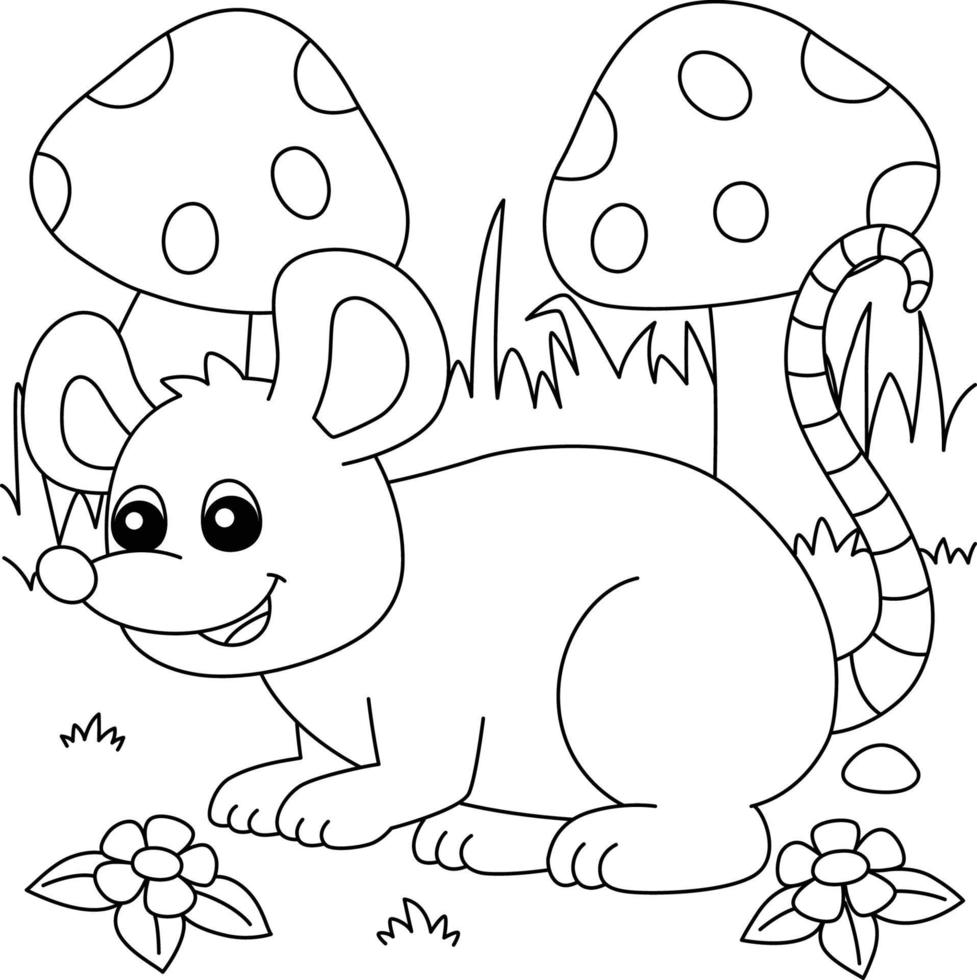 page de coloriage de souris pour les enfants vecteur