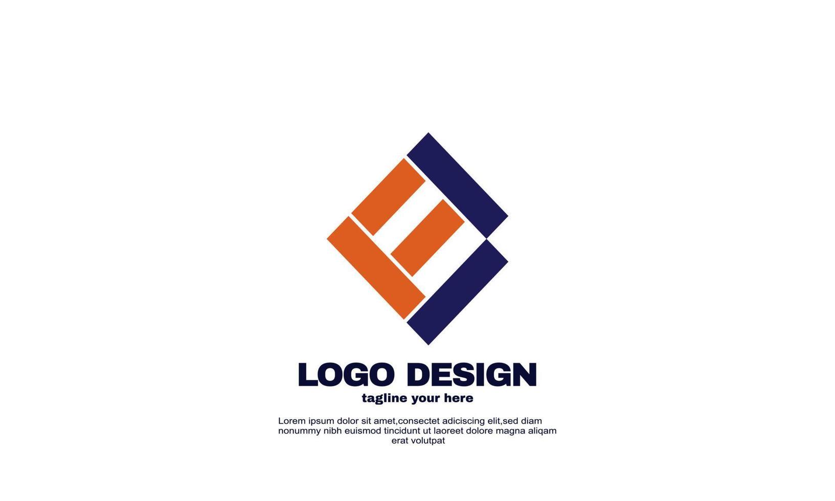 Stock créatif entreprise entreprise entreprise élégante idée conception logo marque identité conception vecteur coloré
