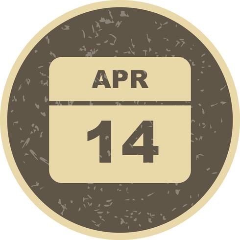 14 avril Calendrier d&#39;un jour vecteur