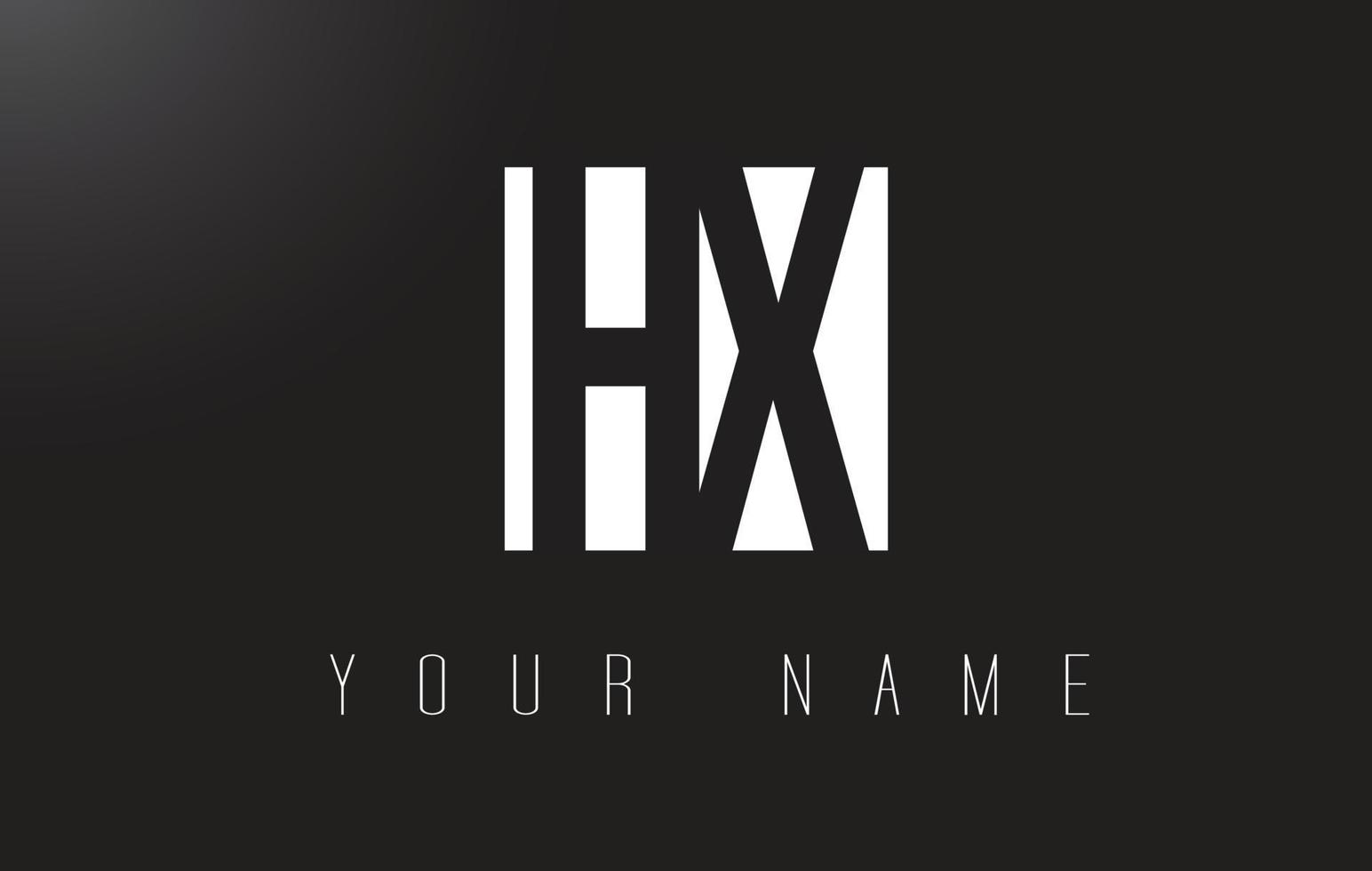 logo de lettre hx avec un design d'espace négatif noir et blanc. vecteur