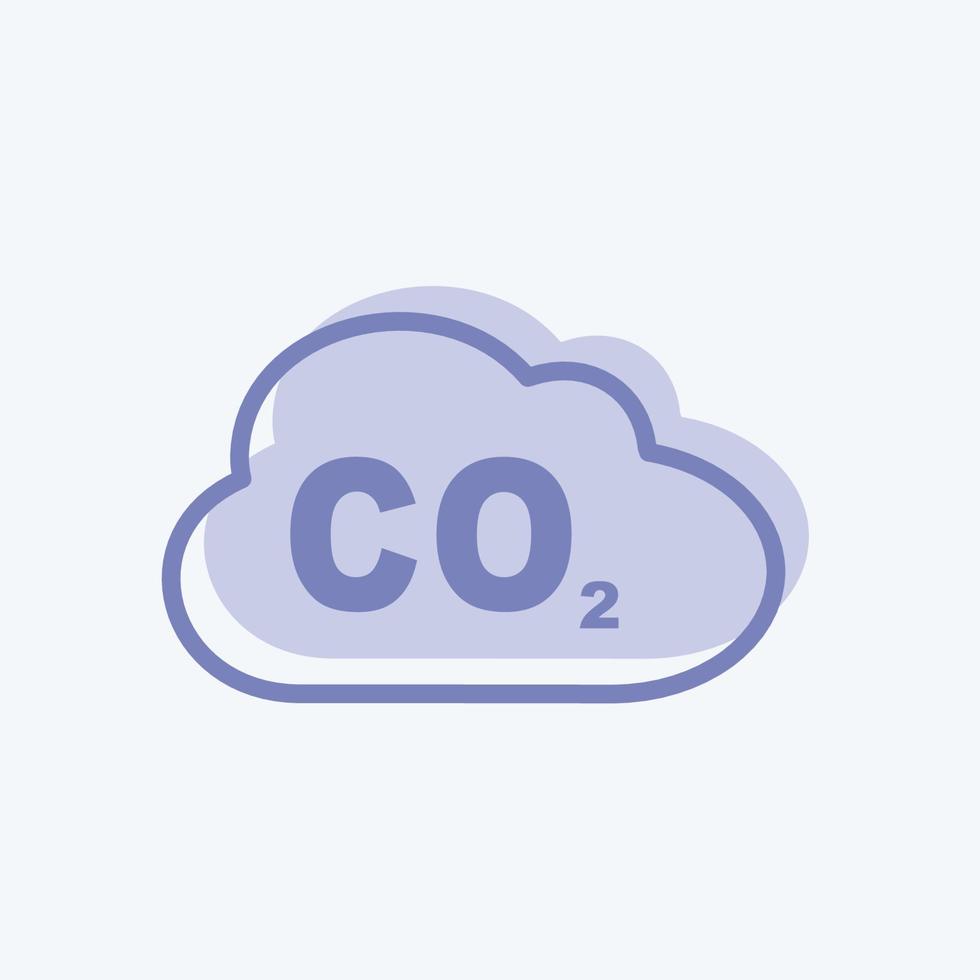 icône de gaz de dioxyde de carbone dans un style branché à deux tons isolé sur fond bleu doux vecteur