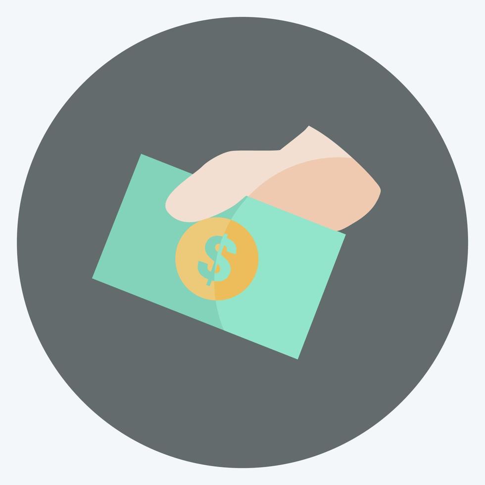 icône de partage d'argent dans un style plat branché isolé sur fond bleu doux vecteur