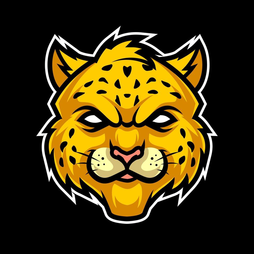 tête de guépard, mascotte esports logo vector illustration