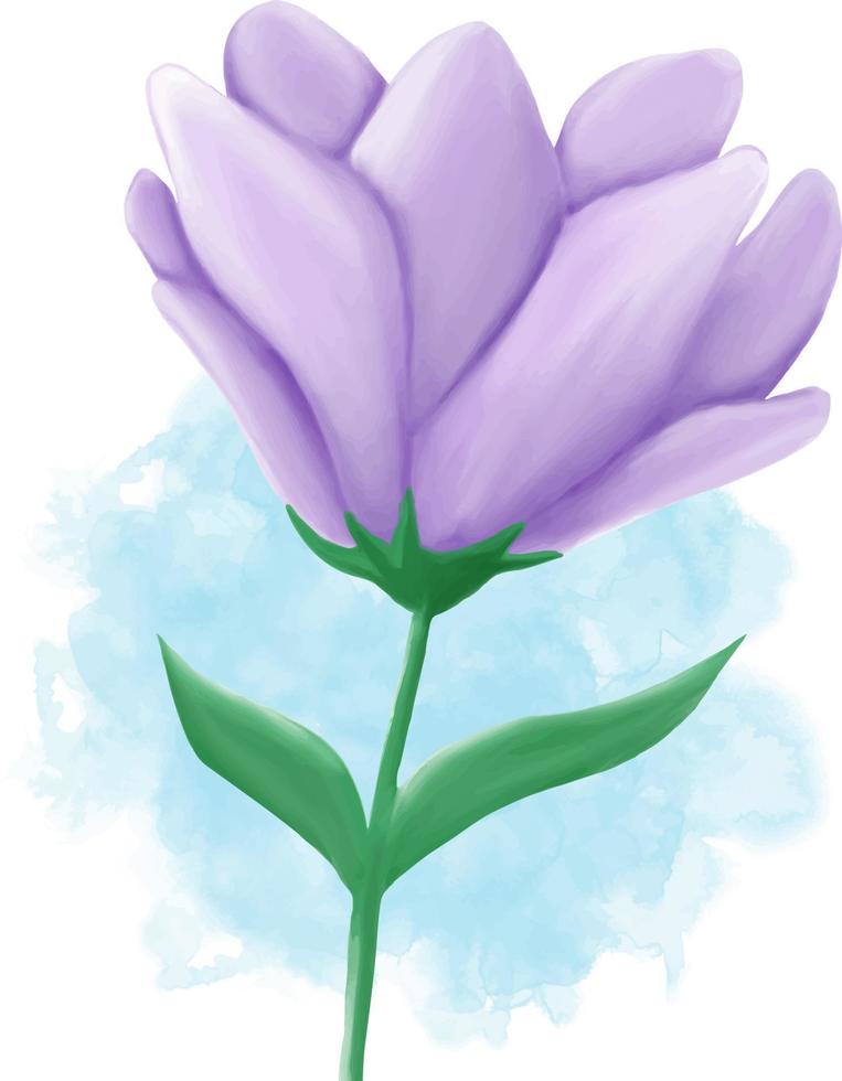 belle fleur violette à l'aquarelle vecteur