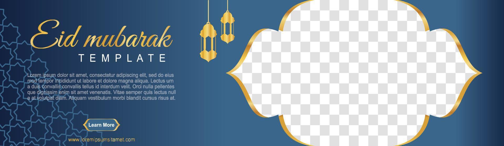 ensemble de bannières Web ramadan de taille standard avec une place pour les photos. conception de modèle de ramadan. illustration vectorielle vecteur