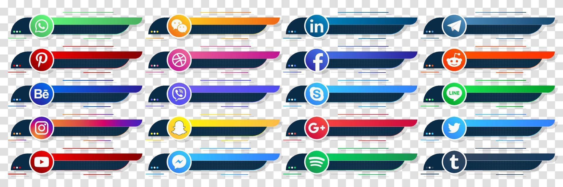 conception de modèle de bannières de tiers inférieur web de médias sociaux. illustration vectorielle vecteur