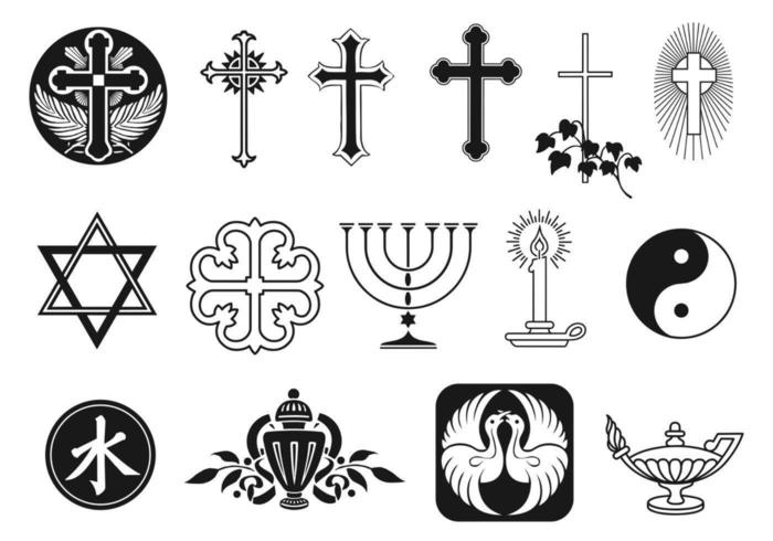 Pack de symboles religieux vecteur