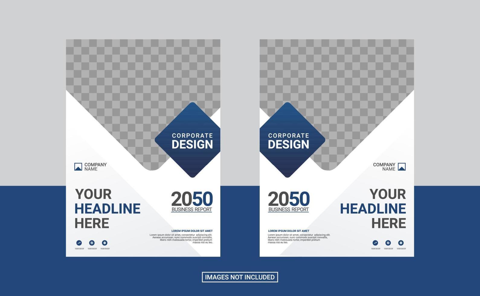 modèle de conception de couverture de livre d'entreprise bleu vecteur