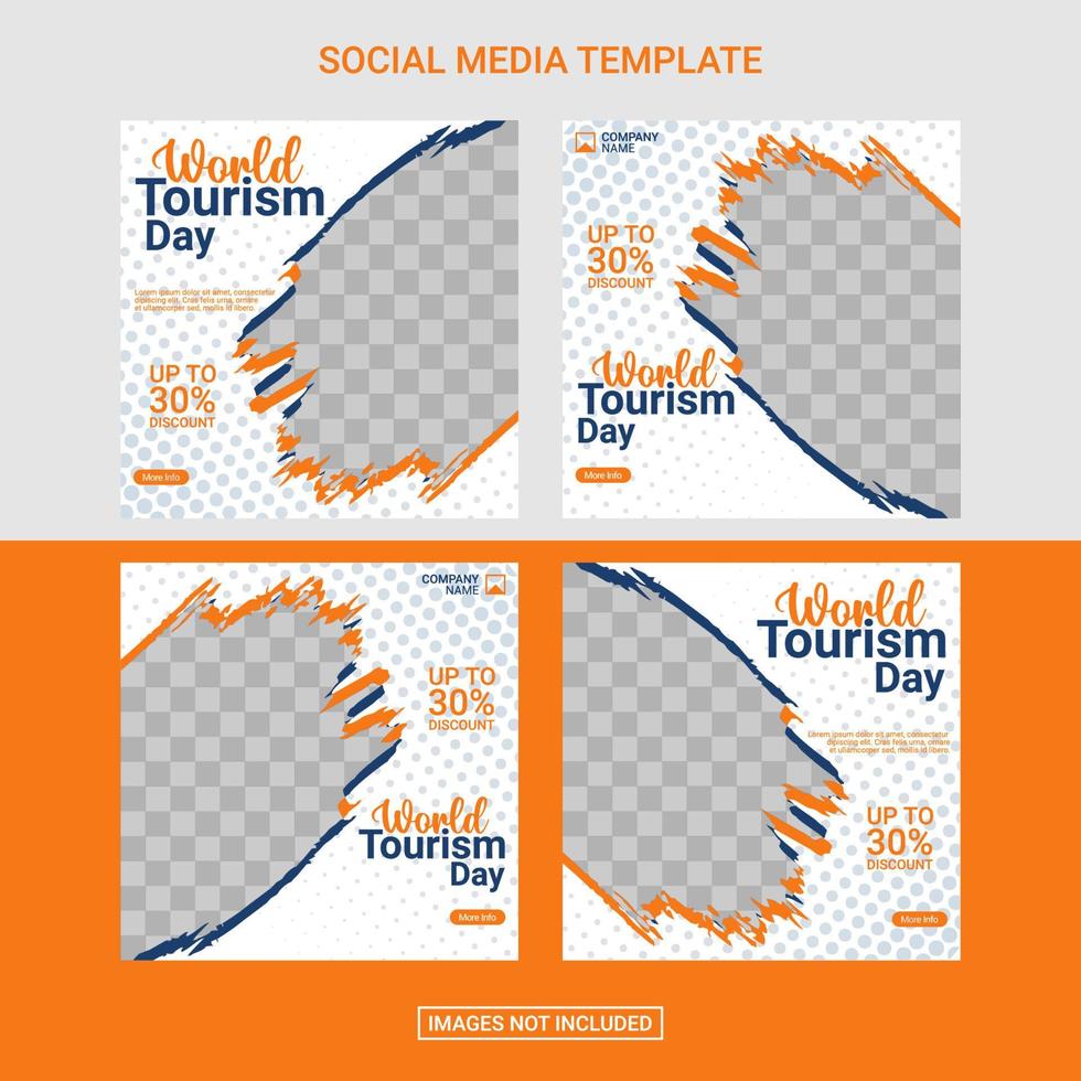 modèle de publication sur les réseaux sociaux de voyage vecteur