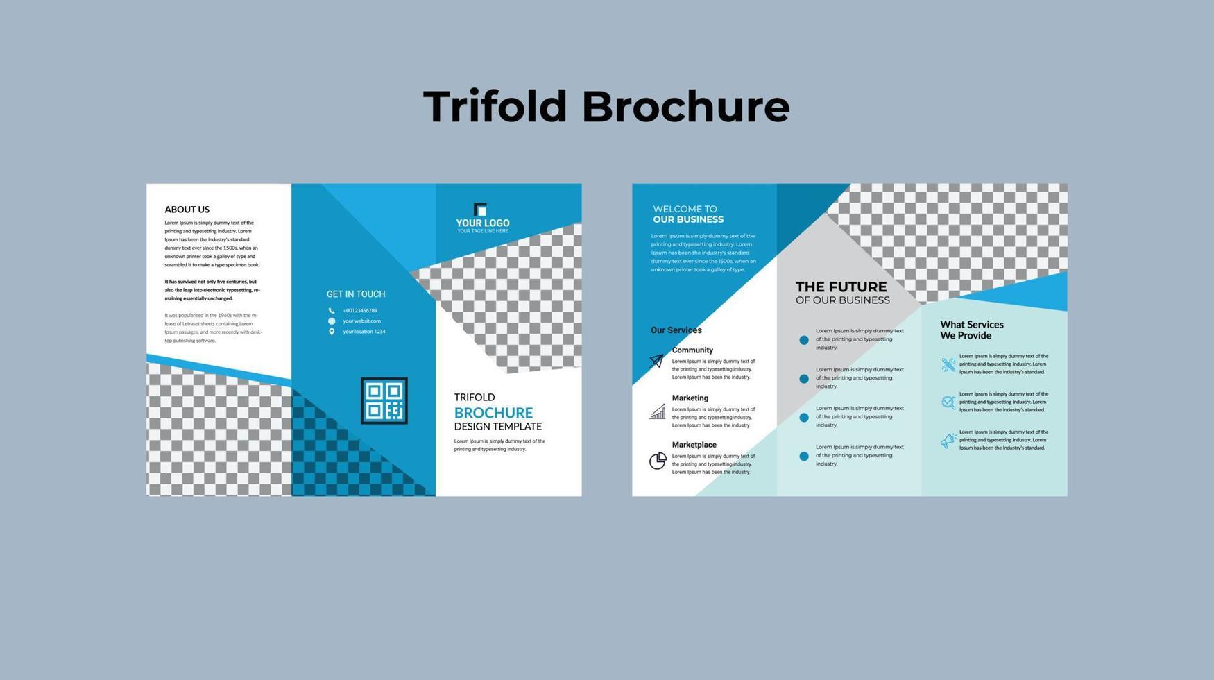 conception de brochure, modèle de brochure, trois volets créatifs, brochure tendance vecteur