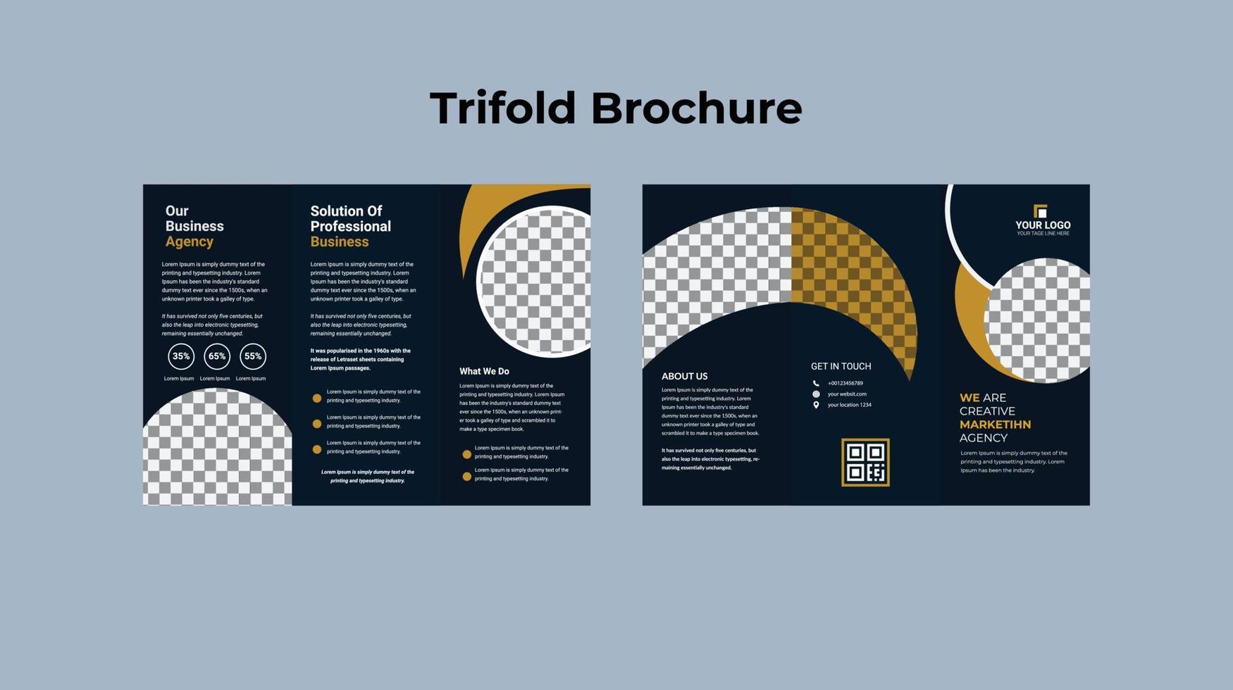 conception de brochure, modèle de brochure, trois volets créatifs, brochure tendance vecteur