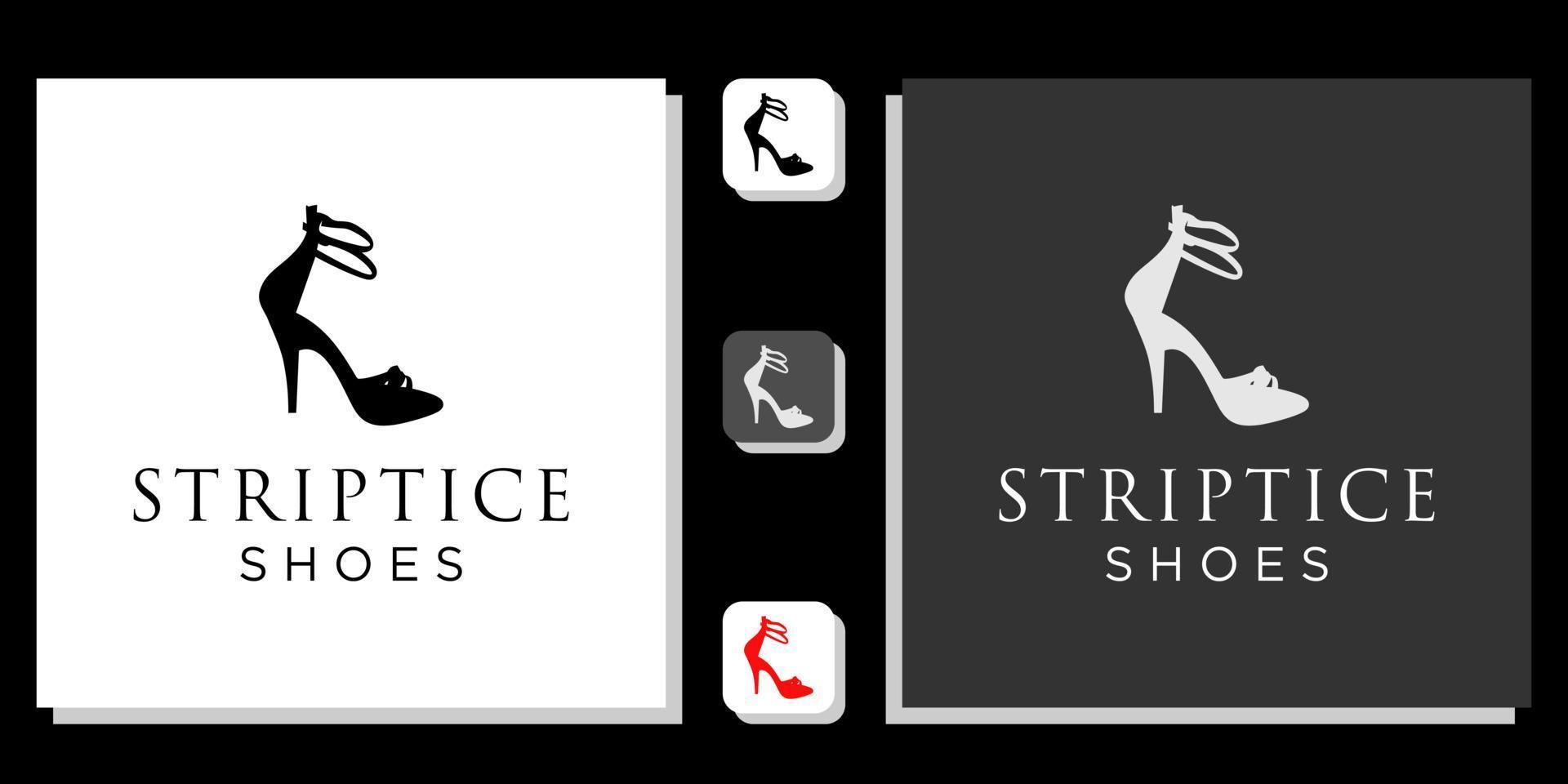 chaussures striptice symbole mode fille magasin magasin avec modèle d'application vecteur