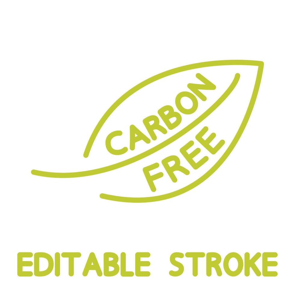 icône de neutralité carbone. symbole de recyclage du co2. feuille avec lettrage sans carbone vecteur