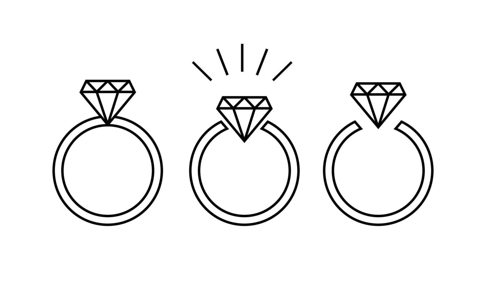 illustrations de bague en diamant vecteur
