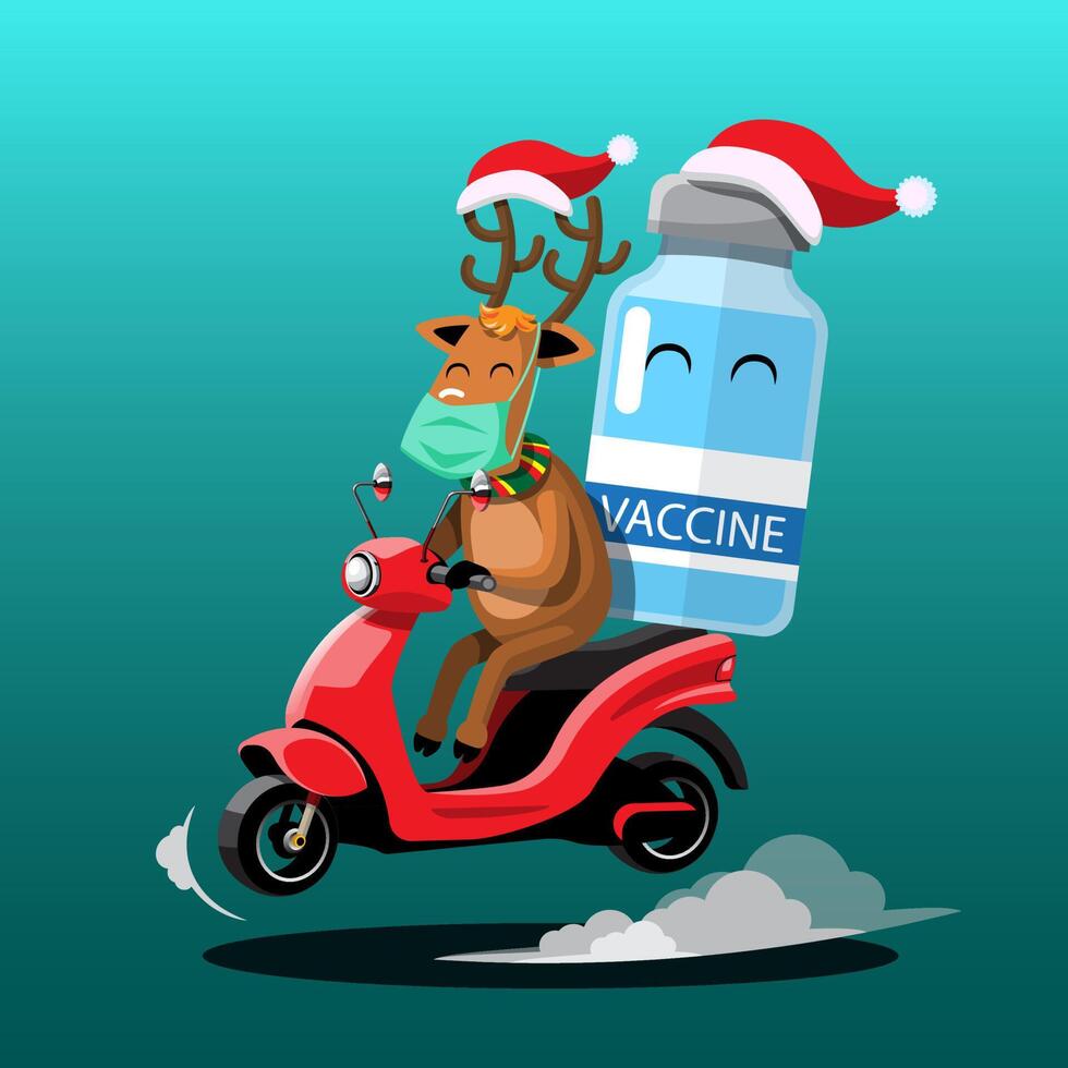 cadeau de Noël de cette année, la population mondiale demande le vaccin contre le coronavirus du père noël. vecteur