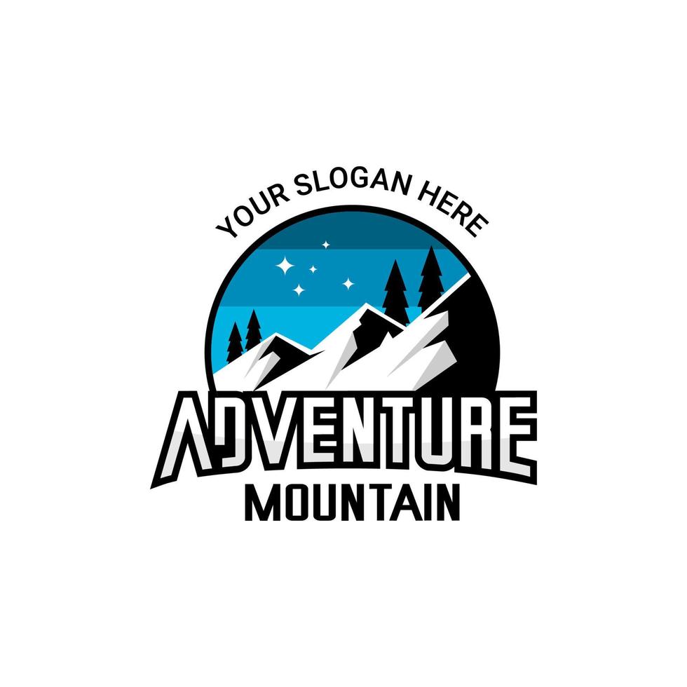 logo aventure, montagne et paysage vecteur