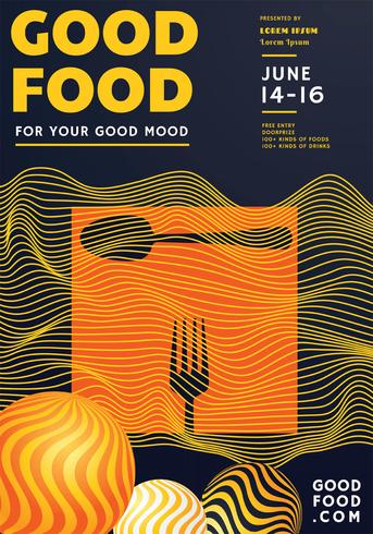 Conception d&#39;affiche pour le festival alimentaire vecteur