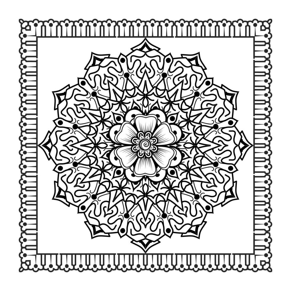 fleur de mehndi pour henné, mehndi, tatouage, décoration. ornement décoratif dans un style oriental ethnique. vecteur