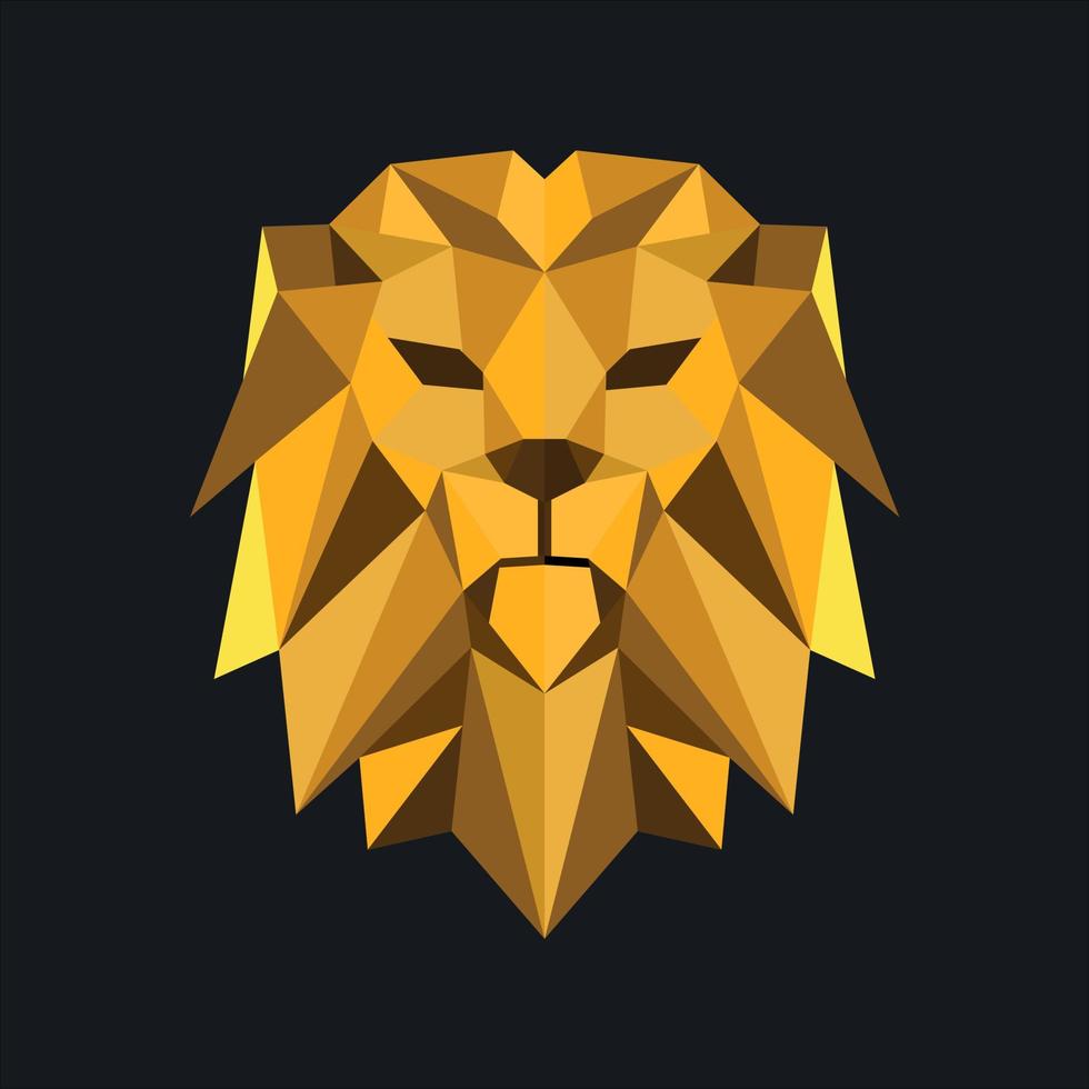 création de logo polygonale tête de lion vecteur