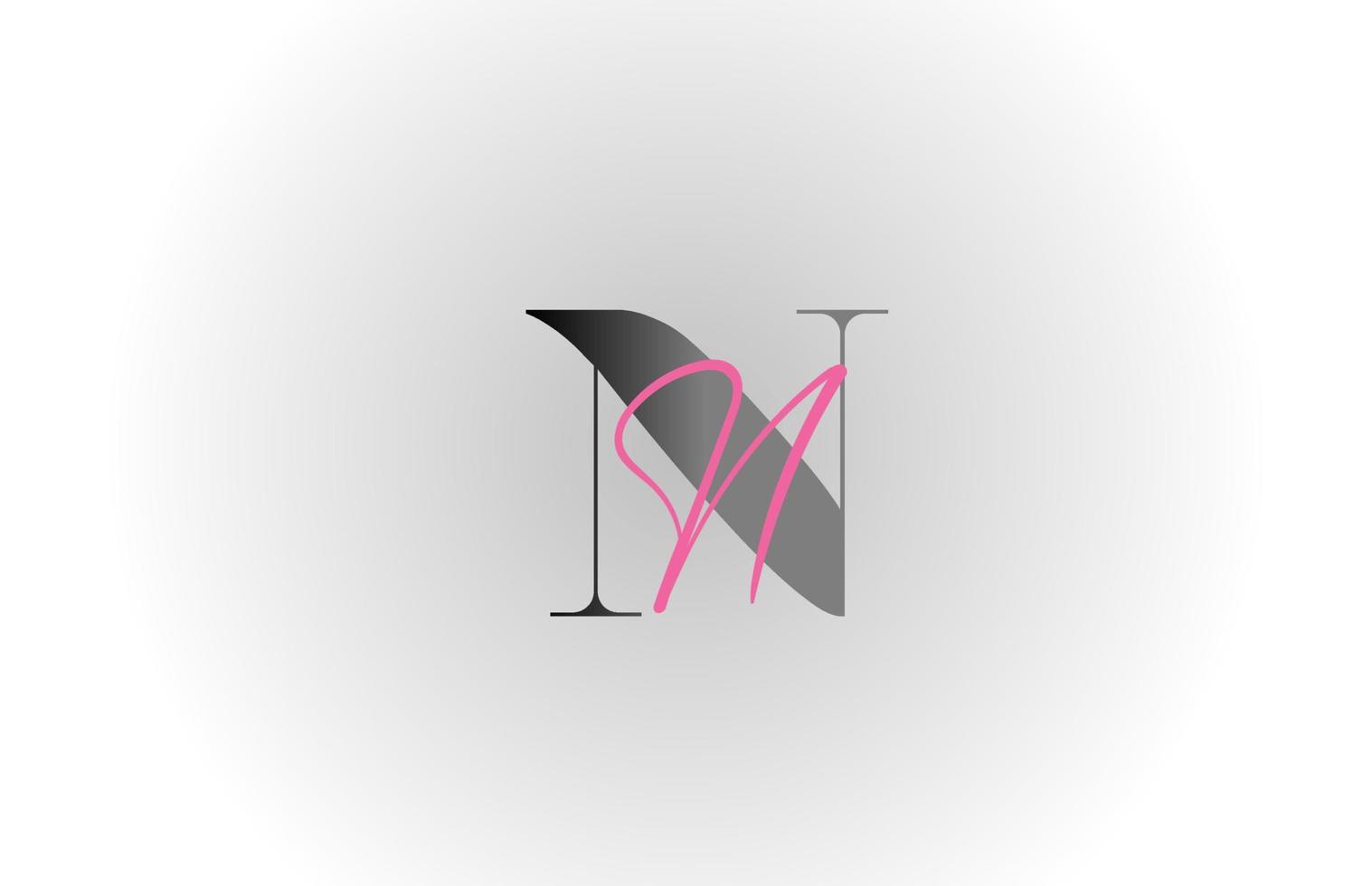 icône du logo gris rose n alphabet lettre. conception créative pour entreprise et entreprise vecteur