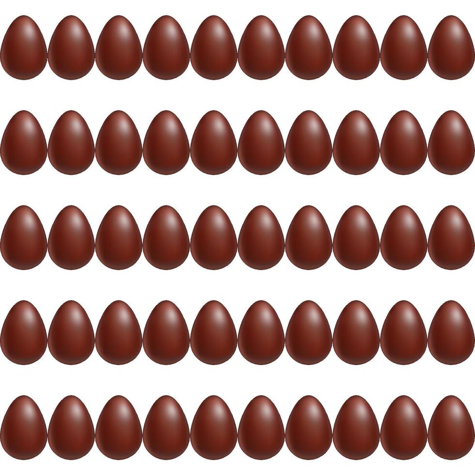 modèle sans couture d'oeufs 3d au chocolat. les œufs en chocolat au lait sont linéaires. illustration vectorielle de stock. vecteur